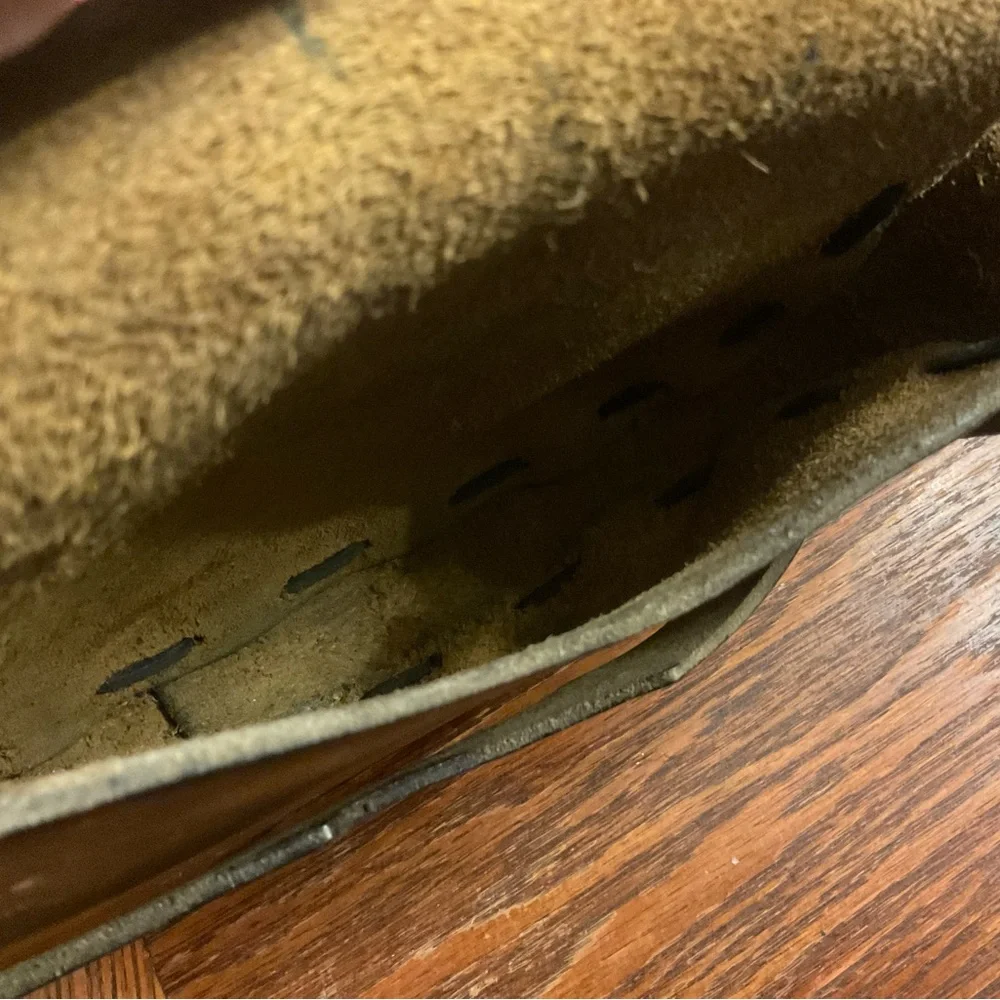 Gorgeously Real Earthy Handmade Thick Leather Weave Strap With Stamp Decor Bag! - Picture 15 of 16